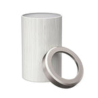 Round Wastebasket 11.875" H White Oak/Satin Nickel Lid