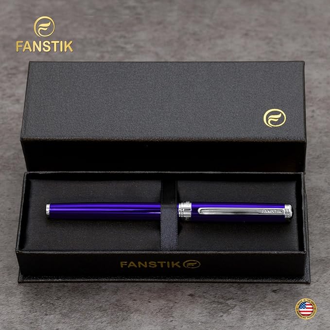 FANSTIK Customized Luxury Rollerball pen, fancy gift set for women, Professional executive pen gift set for men and Woman (B Lux RollerBall Set)
