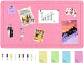 Vuzvuv Pink 28"x16" Large Cork Board with 50 Push Pins & Sticky Notes, Self-Adhesive Bulletin Board for Wall, Felt Pin Vision Board for Paste Notes,Schedules Offices Home