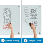 Glass Dry Erase Board, 48 x 36 Inches Magnetic Glass Whiteboard for Wall, 4' x 3' Frameless Board for Office, Home, School