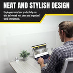 OBEX Frosted Acrylic Desk Mounted Privacy Panel, 12" x 24", Frosted