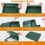HUA JIE A4 Storage File Boxes Plastic Archives Cases with Clip, PVC File Folder Organizer Document Storage Filing Box for Office,32.5×6.5×24 cm, Green(Pack of 6)
