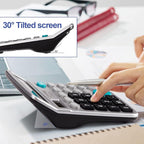 Flutesan 8 Pack Calculator Bulk 12 Digit Solar Power Calculator Solar and Battery Dual Power Desktop Calculators with Big Buttons and Large Display Handheld Calculators for Office, Home, School