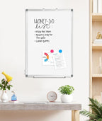 AMUSIGHT Double-Sided Magnetic Whiteboard, 48" x 36" Large Dry Erase Board Aluminum Frame for Wall, Large White Board Marker Board for Kitchen, Memo, School, Home, Office