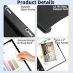 HAUTOCO 12 Pack Plastic Report Covers with 3-Prong Fasteners Clear Front Resume Portfolio Folder for 8.5x11 Letter Size Paper, Presentation Document Report Folders for Office School Use, Black