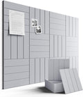 Large Felt Bulletin Board 48" x 36" Cork Board Alternative-12 Pack with 70 Safe Removable Adhesive Tabs, Cork Boards for Walls Pin Board for Home Office Classroom Felt Board-Soft Gray