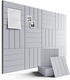 Large Felt Bulletin Board 48" x 36" Cork Board Alternative-12 Pack with 70 Safe Removable Adhesive Tabs, Cork Boards for Walls Pin Board for Home Office Classroom Felt Board-Soft Gray