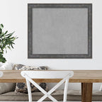 Amanti Art Grey Framed Magnetic Board 23x27 Medium Vision Board for use with Magnets, 100% Metal Sheet to Display Items as Office Decor or for Home Organization in mudroom, Kitchen or Kids Room