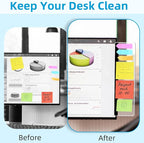 2 Pack Computer Monitor Memo Board, Acrylic Computer Monitor Sticky Note Holder, Transparent Side Panel Office Desk Organizer,Home Office Desk Accessories, Office Supplies for Women Men Computer ﻿