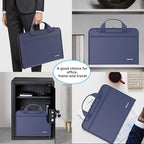 ENGPOW Accordion File Organizer,Fireproof Expanding File Folder with Multi Pockets,13 Pockets Document Organizer with Handle & Labels,Portable Home Travel Safe Storage Folder for Letter A4 Files,Blue