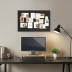 Baysola Large Cork Boards for Walls – 36" x 24" Self Adhesive Felt Wall Tiles, Ideal for Office Black Bulletin Board, Easy to Install Pin Board Photo Board