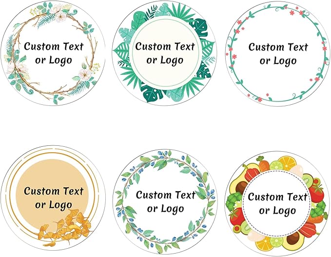 JOVELLO Personalized Custom Stickers - 60-1000 PCS Circle Custom Labels for Business, Logo, Office, Parties, etc (Labels Stickers-13)