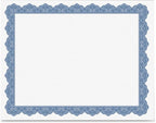 Geographics Optima Blue Blank Award Certificate Paper with Gold Foil Seals, 8.5 x 11", Seal 1.75" (Pack of 25)