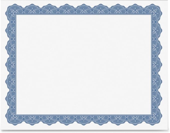 Geographics Optima Blue Blank Award Certificate Paper with Gold Foil Seals, 8.5 x 11", Seal 1.75" (Pack of 25)