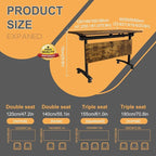 Folding Conference Table 4ft 5ft, Foldable Office Meeting Desk for 6 People, Multiple Sizes Colors Mobile Conference Room Table for Training Room School Business Furniture (2, Brown, 47in)
