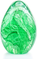 QFkris Crystal Blessings Paperweight Easter Eggs 3.4" Blown Glass Art Figurine Collectibles Desk Decor (Green)
