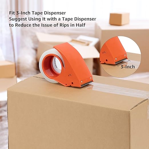 Amazon Basics Extra-Wide Packing Tape, Designed for Moving, Storage and Packing, Shipping and Mailing, Extra-Wide 2.83"W, Crystal Clear, Low Odor, 6-Pack