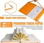 EMOMAS Lined Journal Notebook, 6Pack Hardcover Notebook for Men & Women – Journals for Writing, Work, School, Home & Daily Notes, 160 Pages – Medium A5, 5.7"x8", 100 gsm Thick Paper (Orange)