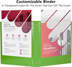 CIXILDTS 1-Inch 3 Ring Binder, Standard Round Ring Binder Fit Letter Size Paper, Presentation View Binders, 6-Pack, Green