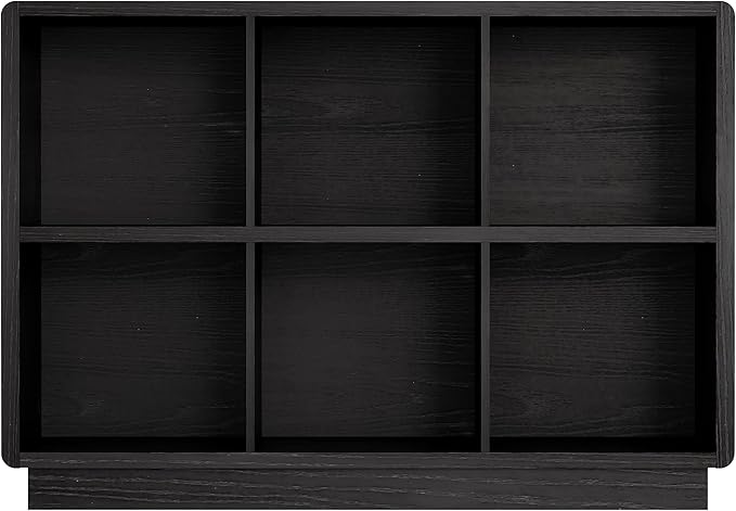 ChooChoo 6 Cube Storage Organizer, Wooden Bookcase with Storage, Cube Storage Bookshelf for Bedroom and Home Office, Black