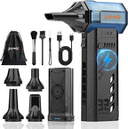 X301 Electric Air Duster-250000RPM Super Power-Air Duster, Replaceable Battery,Long Life-Snow Blower, 3-Gear Adjustable,4 nozzles for Computer, Keyboard, Outdoors and Car Cleaning.(1*Battery)