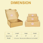 WINHPH 12x9x4 Inches Shipping Boxes, White Corrugated Cardboard Literature Mailer for Small Business, Set of 20 Packaging Supplies