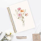 JWVK Rustic Wild Flower Spiral Notebook, Vintage Floral Botanical Notebooks for Note Taking, Cottagecore Flower Aesthetic Journal for Women, Girly Office Supplies, 5.5x8.3 Inch