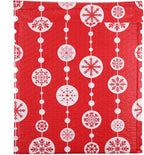 Bubble Mailers 10x13" - Red Snowflake Baubles with Writable Area - 10 Pack - Holiday Poly Padded Envelopes and Bubble Shipping Mailers