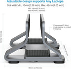 Psitek Aluminum Vertical Laptop Stand Dock Holder, Adjustable Slot Width 12-42mm, Space-Saving Upright Storage for MacBook and Laptops