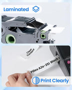 TZe-251 24mm 0.94 Laminated White Tape Replace for Brother Label Maker Tape Aze-251 Compatible with P-Touch Label TZ TZe 1" Black on White for PT-D600 PT-D610BT PT-P710BT PTP700 Refills,4 Pack
