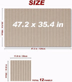 Large Felt Wall Tiles Cork Boards for Office Cubicle, 47"x35" Felt Bulletin Board Tiles Pin Board for Walls Home Decor, Noise Reduction Boards Panels for Photos Memos, 12-Pack, Dark Camel