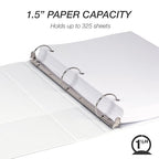 Samsill Economy 1.5 Inch 3 Ring Binder Bulk Pallet, Made in The USA, Round Ring Binder, Customizable Clear View Cover, White, Pallet of 720 Binders in 60 Cartons