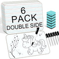 COYMOS 6 Pack Small White Board with Lines 9 x 12 Inch Double Sided Mini Dry Erase Board Classroom Pack Portable Dry Erase Lapboard for Kids Teacher Supplies with 6 Erasers and 6 Markers