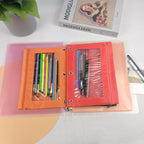 YoeeJob Pencil Pouch for 3 Ring Binder，Zipper Pencil Pouches Bulk，Pencil Case Pouch with Clear Window for Class, School, Office, 6 Colors-24 Packs