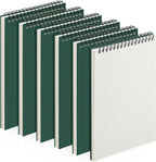 Engrowtic 6 Pack Graph Paper Spiral Notepad A5 Top Wirebound Notepad Grid Notebook Steno Pads Memo Notebook Grid Paper 140 Pages for Writing Sketching Drawing Office Supplies (Dark Green)
