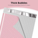 Metronic 500PC Bubble Mailers 8.5X12 Inch Light Pink Waterproof Padded Envelopes,Self-Seal Bubble Mailers Cushioning Bubble Envelopes for Shipping,Jewelry Makeup Supplies, Packaging Bulk