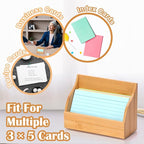 SHIQIKEJIPTY 2 Pack Index Card Holder 3X5 Inch Wood Index Card Box for Desk Wood Recipe Box Cards Organizer Case Display Stand Postcard Holder for Office Holds 300 Sheets