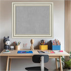 Amanti Art Silver Framed Magnetic Board 26x30 Medium Vision Board for use with Magnets, 100% Metal Sheet to Display Items as Office Decor or for Home Organization in mudroom, Kitchen or Kids Room