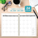 2026-2028 Monthly Planner - 2 Year Monthly Planner/Calendar 2026-2028, July 2026 - June 2028, 9" x 11", 24 Monthly Tabs, Double-Sided Pocket, Twin-wire Binding, Holidays, Inspirational Quotes