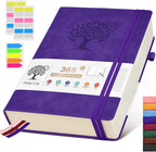 PERCUN B5 Lined Journal Notebook - 365 Page Large Leather Journals for Writing Women Men，Hardcover Notebook with 100Gsm Thick Pages，Daily Diary for Travel, Work，School，College Ruled (7.6" x 10.3")