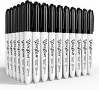 Yocfon Permanent Markers, 72 Count Black Permanent Markers Set, Fine Tip, Waterproof Markers, Works On Plastic, Wood, Stone And Metal For Doodling, Marking