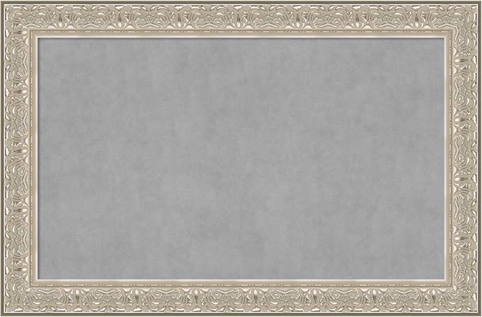 Amanti Art Silver Framed Magnetic Board 31x47 Large Vision Board for use with Magnets, 100% Metal Sheet to Display Items as Office Decor or for Home Organization in mudroom, Kitchen or Kids Room