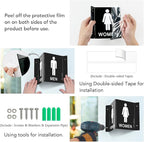 Faittoo Restroom Sign, Bathroom Signs, (4 Pack) 6 x 8 Inches Acrylic Sign, for Office or Business Bathroom and Toilet Door or Wall Decor, Indoor Outdoor Use, Black (Men and women Set)