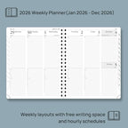 POPRUN 2026 Planner Daily Weekly and Monthly Calendar with Hourly Schedule, Monthly Tabs(Large Size 10'' x 8'' Wire-Bound Hard Cover) - Agenda 2026 (Jan.2026-Dec.2026) - Orange
