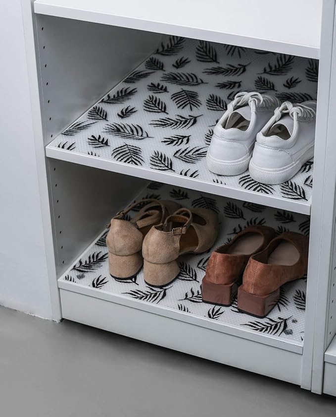 Leaf Shelf Liner for Kitchen Cabinets Non-Adhesive Drawer Liner Non-Slip Refrigerator Liner Waterproof Fridge Pad Cupboard Mat