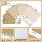 Thenshop 100 Pads Spiral Memo Pads Bulk 3 x 5 Inch Small Pocket Notepad Top Bound Lined 60 Sheets Mini Notebooks for School College Office Home Supplies (Colorful)