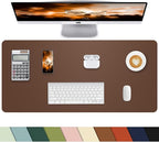 Small Desk Mat,Leather Desk mat,Desk Mouse pad,Office Desk mat,Laptop Mat for Desk, Non-Slip PU Leather Desk Blotter,Waterproof Desk Writing Pad for Office/Home(23.6"x13.8",Brwon)