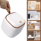 Business King Mini Trash Can 1.6L/0.4 Gallon with Trash Bags 180pcs, Tiny Small Desktop Trash Bin with Lid, Countertop Mini Garbage Bin for Home, Office, Kitchen, Bedroom, Bathroom (White)