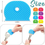 Blulu 80 Pieces 1Inch Colored Key Covers Caps Tags Covers Set Plastic Key Color Identifier Rings Toppers(Rainbow Color)