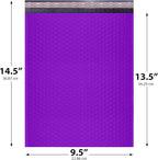 Purple Large Poly Bubble Mailers 9.5x14.5 inch #4 | Self Seal Padded Envelopes Cushioned Bubble Mailer | Usable Size 9.5x13.5 | WaterProof | Lightweight mailing Shipping Bags | 100 Pack Bulk